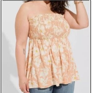 Torrid Rayon Slub Smocked Tube Top Size 4